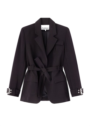 Future twill suiting blazer Sort A1020025 Ganni 